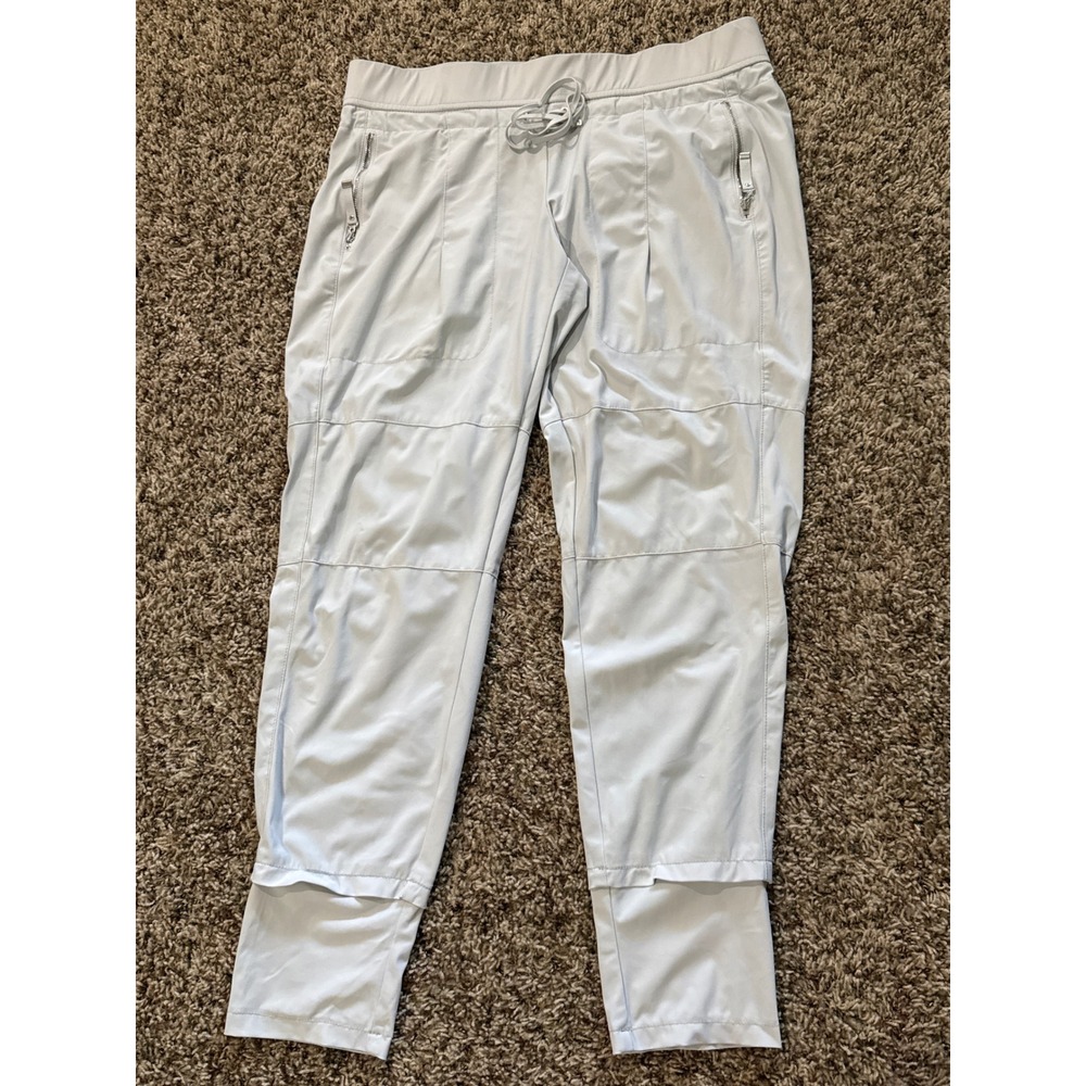 Raffaello Rossi Candy Jogger Pants Grey Silver Blue Tech Skinnny Stretch Size 40